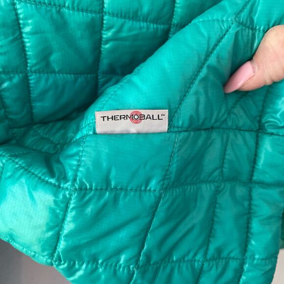 The North Face Green Blue Emerald Thermoball Puffer Jacket Coat Women's size XS - Picture 9 of 10